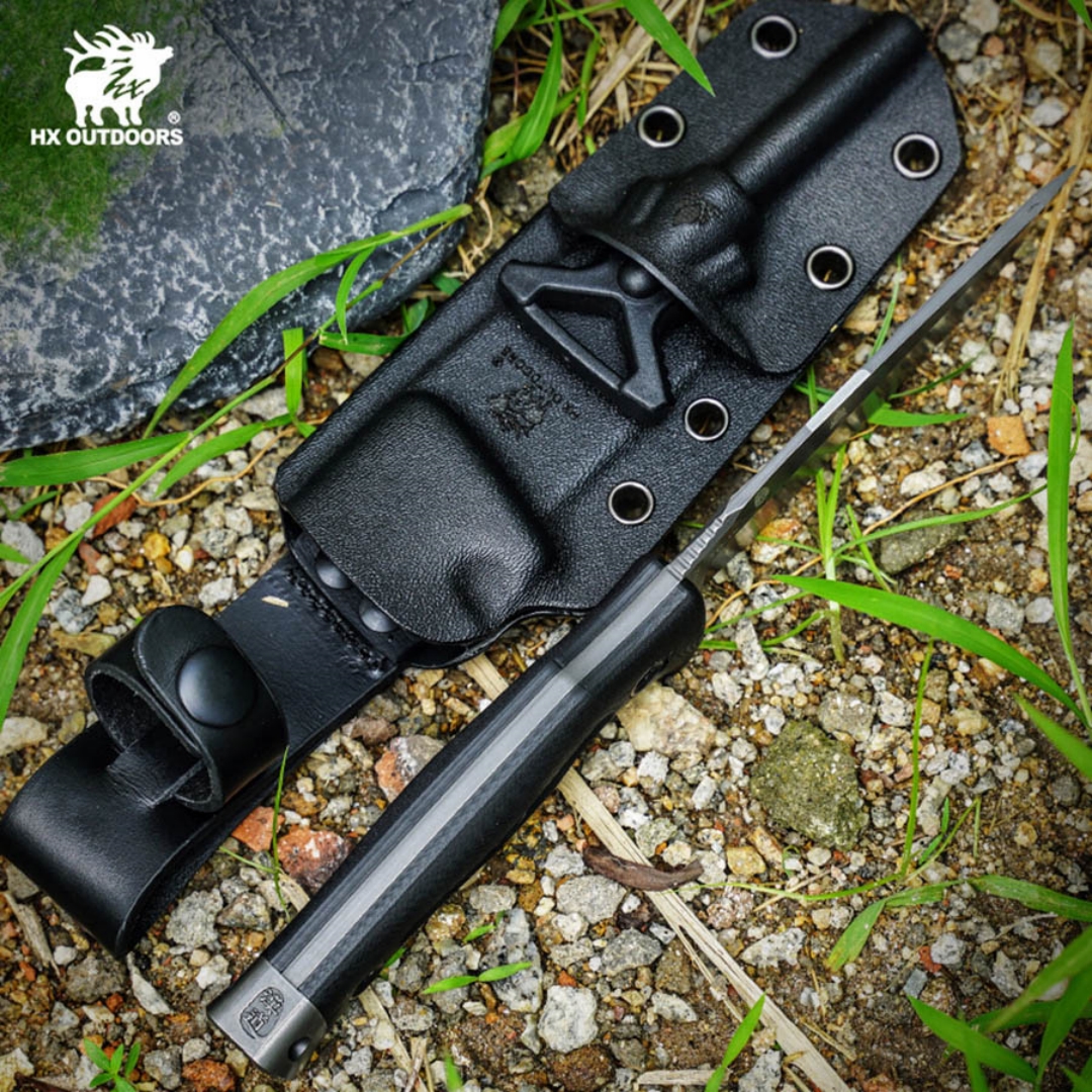 Outdoor Tactical Knife Wilderness Survival Knife Adventure Knife Prey Handling Knife Locke DC53 Steel High Hardness Straight Knife Carry Convenient Knife Multi-Purpose Knife Camping Knife