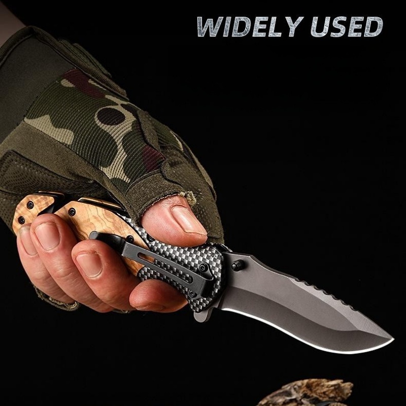 1pcs. Outdoor Wooden Handle Folding Knife, Multi-function Knife, Outdoor Essential Supplies, Can Be Used For Outdoor Activities, The Best Choice For Gifts