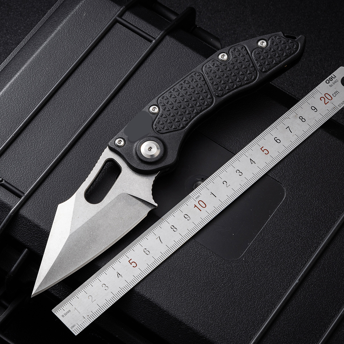 M390 Steel Folding Knife – Stitch STQ Style with Nylon-Fiberglass Handle, Sharp Lightweight EDC Tool for Camping, Hiking & Collectors