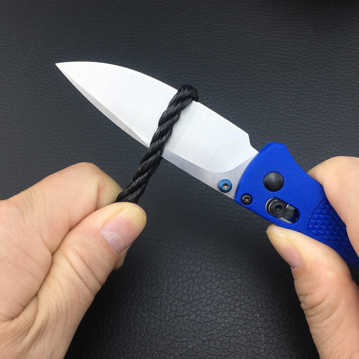 BM 535 Blue Folding Knife – 8Cr13MoV Steel Blade, GRN Handle, Manual Thumb-Open Design with Smooth Bearing Lock, Compact EDC Pocket Knife