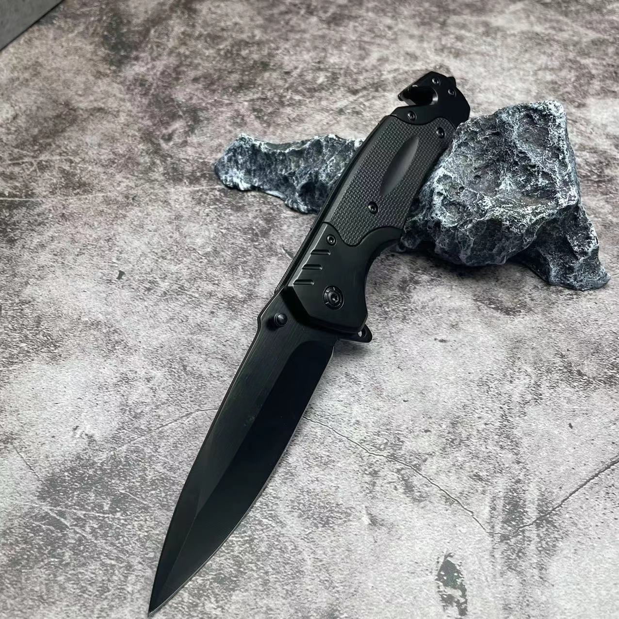 Outdoor Folding Knife, Compact and Durable Knife, One-Handed Quick Knife, EDC Multi-Tool Knife, 9 Inch Tactical Assist Folding Knife Rescue Camping Survival Knife – Camping, fishing, everyday all in one