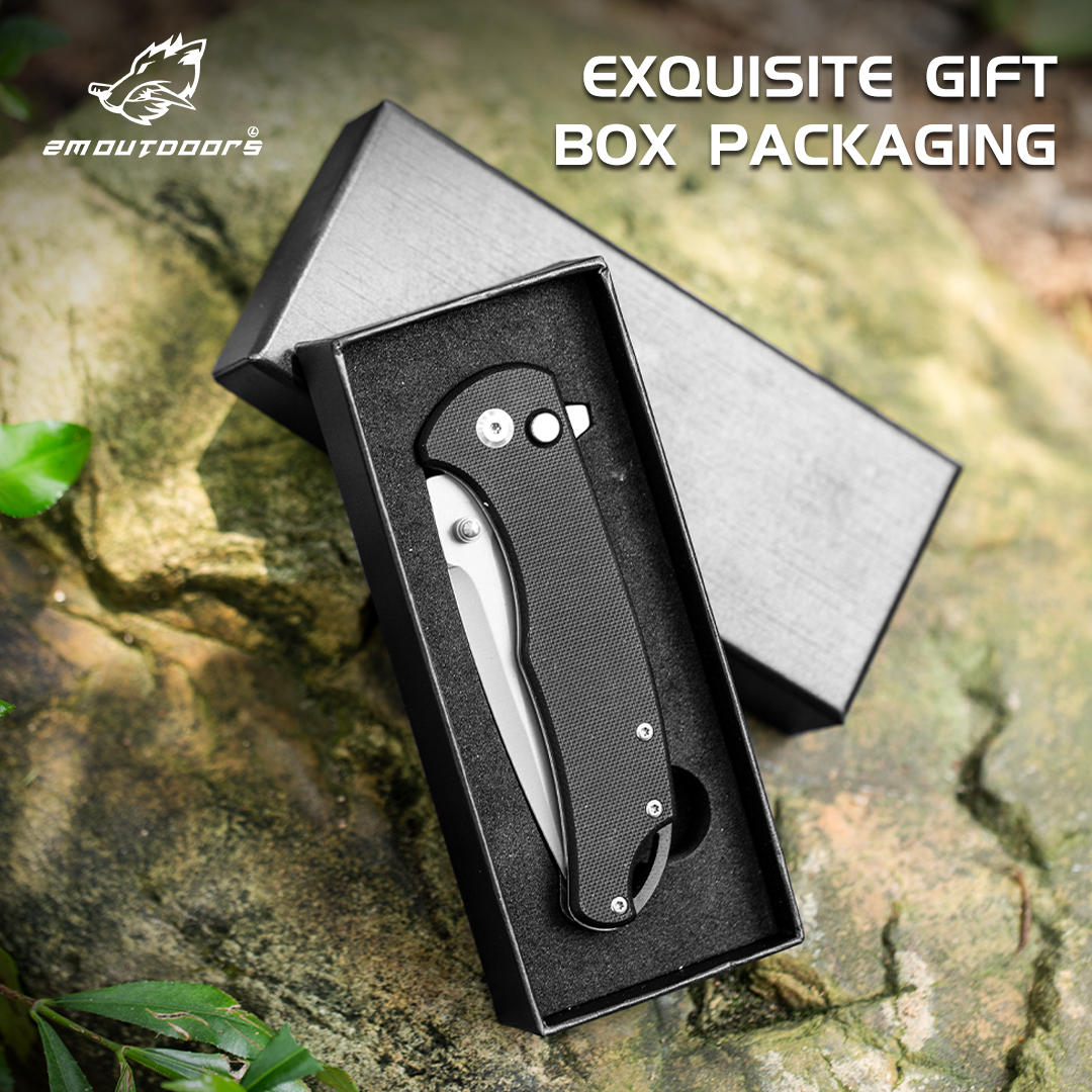 1PC Folding Knife, Outdoor Pocket Knife, 7cr15mov Steel, G10 Handle, CNC Fine Grinding Process, Bearing Lock, High Quality-for Fishing, Hiking, Survival, Gifts For Men And Women
