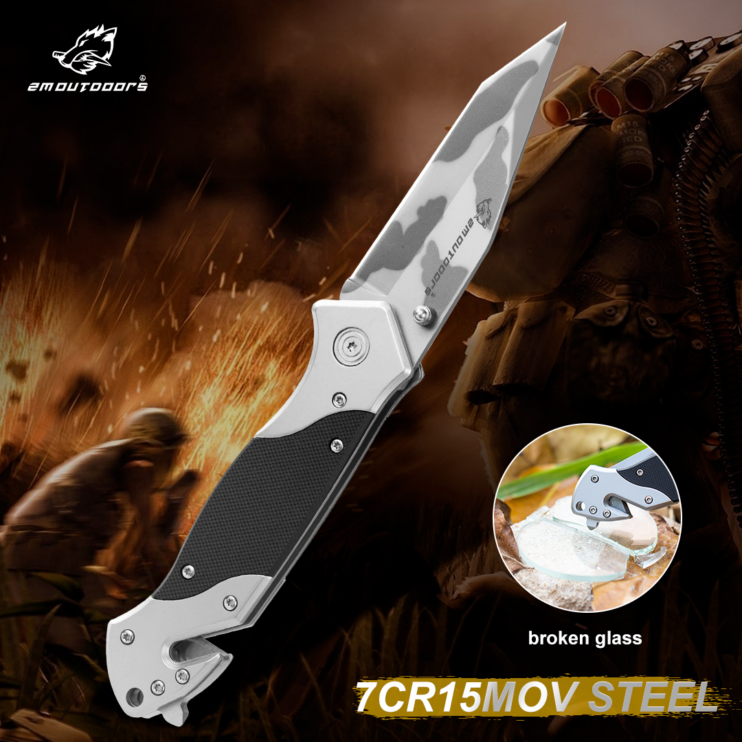 1PC, Folding Knife, Pocket Knife, Fruit Knife Just Side Lock, 7cr17mov Top Blade, G10 Fibreglass Handle, EDC Pocket Knife For Fishing, Hiking, Survival, Gifts For Men And Women