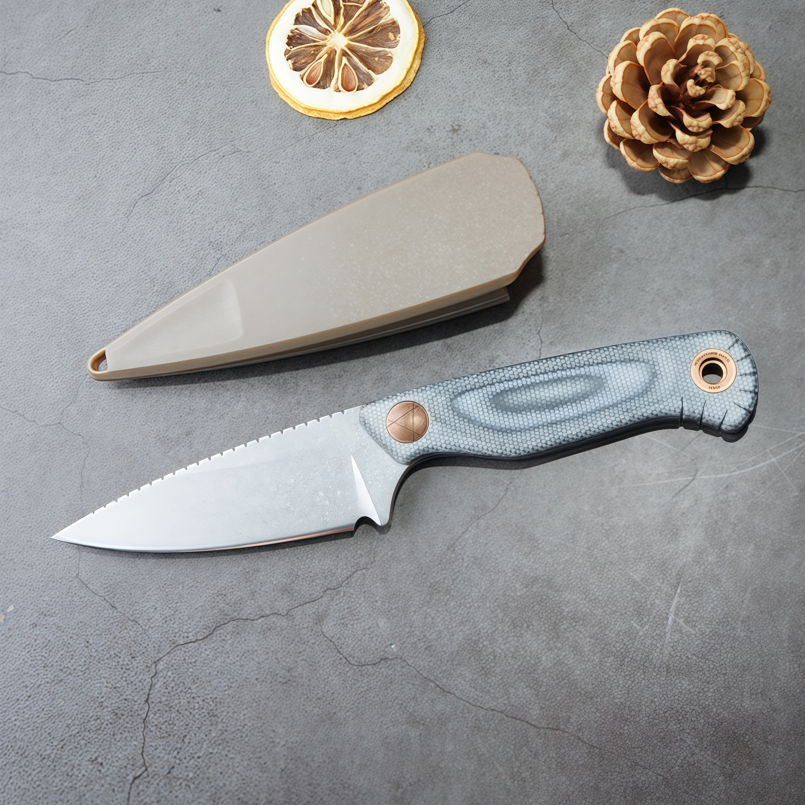 Outdoor Fixed Blade Knife – 203BM with Linen Handle, High-Hardness CMP Alloy Steel Blade, Spear-Tip Design, Durable Multi-Use Gear for Camping & EDC Collections