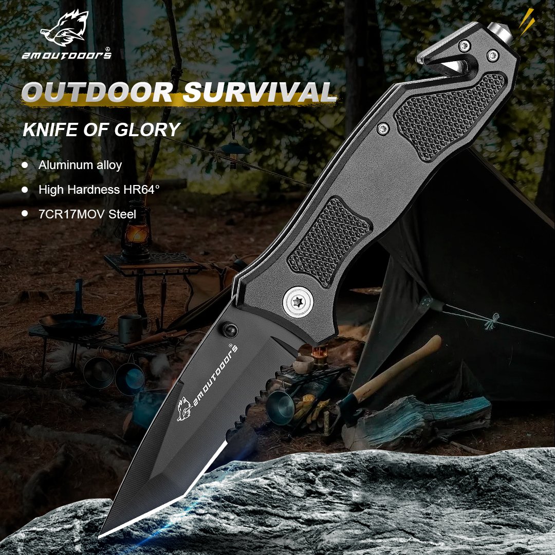 Folding knife, EDC tool, 7CR17MOV high hardness blade, can be used for fishing, camping, outdoor adventure and other activities, gifts for men and women