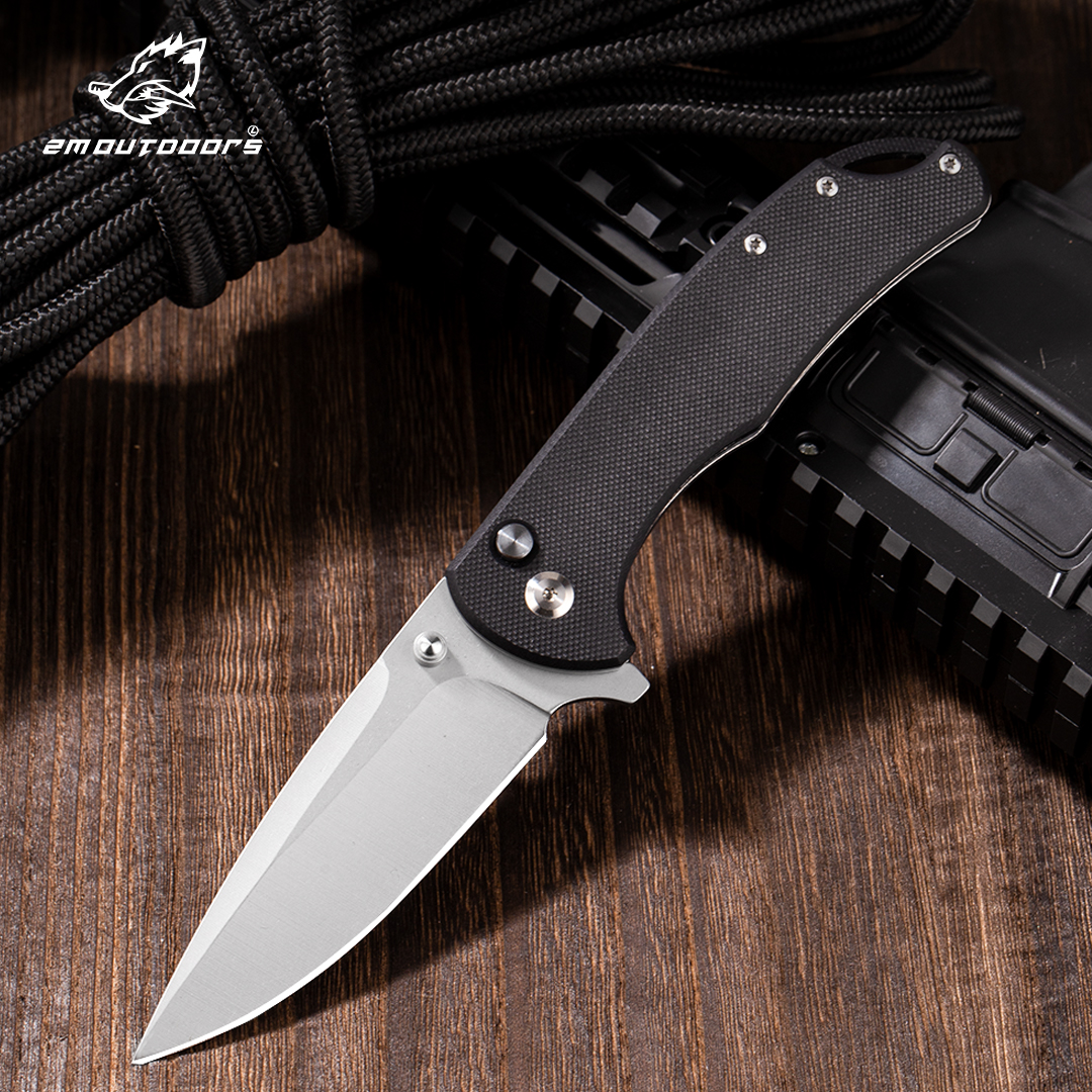 1PC Folding Knife, Outdoor Pocket Knife, 7cr15mov Steel, G10 Handle, CNC Fine Grinding Process, Bearing Lock, High Quality-for Fishing, Hiking, Survival, Gifts For Men And Women