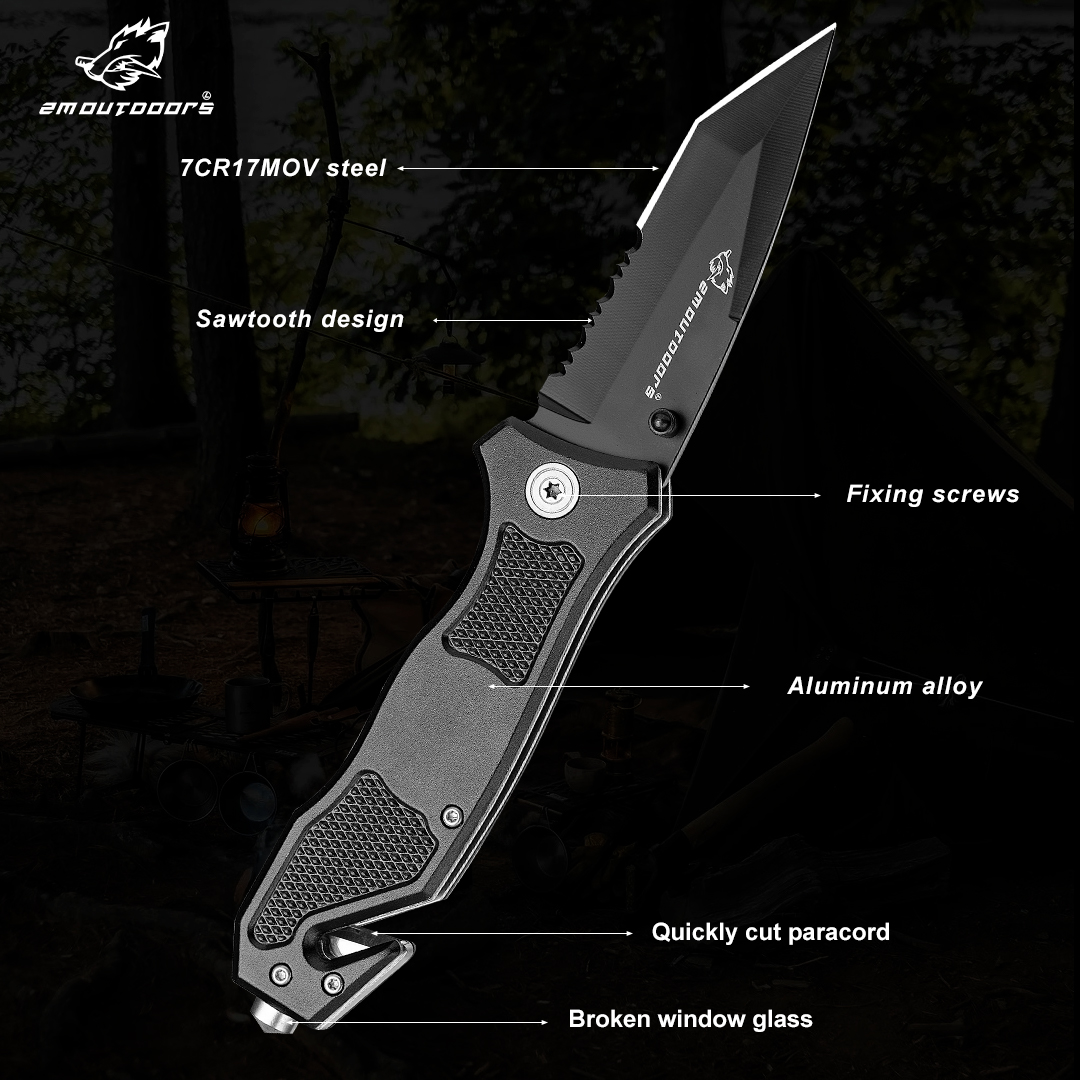 Folding knife, EDC tool, 7CR17MOV high hardness blade, can be used for fishing, camping, outdoor adventure and other activities, gifts for men and women