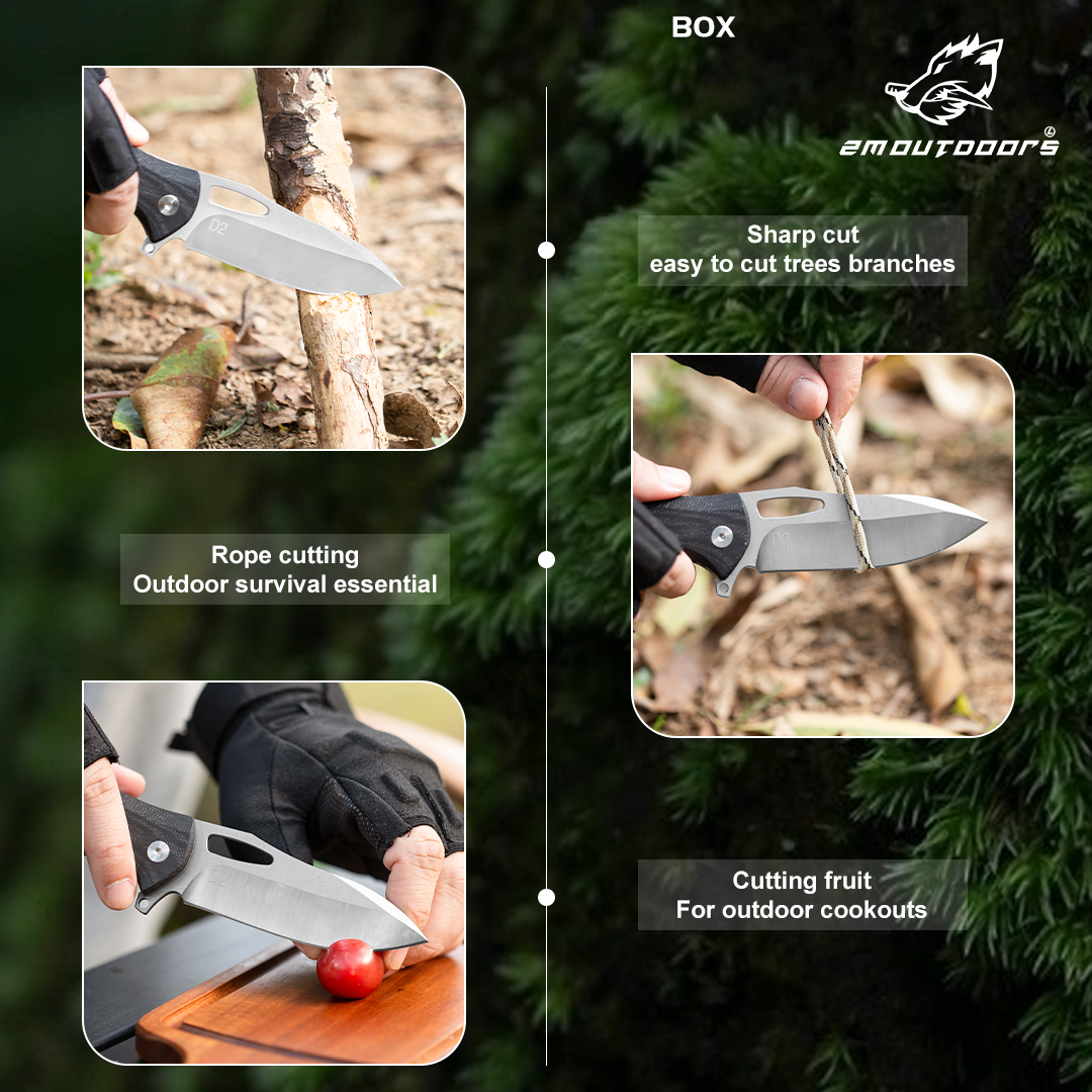 1PC Outdoor Folding Knife Kitchen Multi-purpose Knife Fruit Knife Adventure Knife, CNC Fine Grinding Process, D 2 Blade, G10 Non-slip Handle, Can Be Used For Hiking, Wilderness Survival, Camping And Other Outdoor Activities, Gifts
