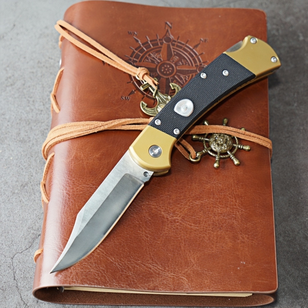 Outdoor EDC Folding Pocket Knife – BU-CK112 Style, Tail-Lock Design, Multi-Function Tool with Storage Holster, Ideal for Everyday Carry & Collectors