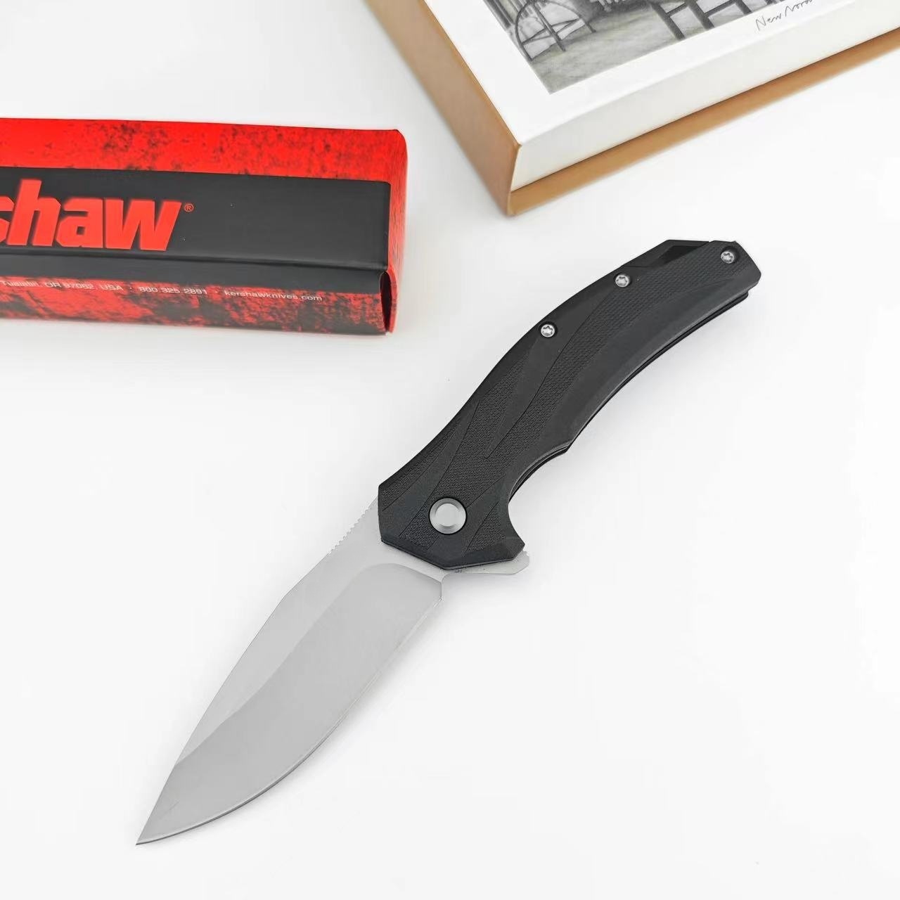 Multifunctional Hunting Folding Knife, Kershaw 1645 Folding Knife, 8Cr13Mov Blade, Nylon Fiber Handle, EDC Tools, Outdoor Camping, Fishing, Hiking, Survival, Gifts for Men and Women