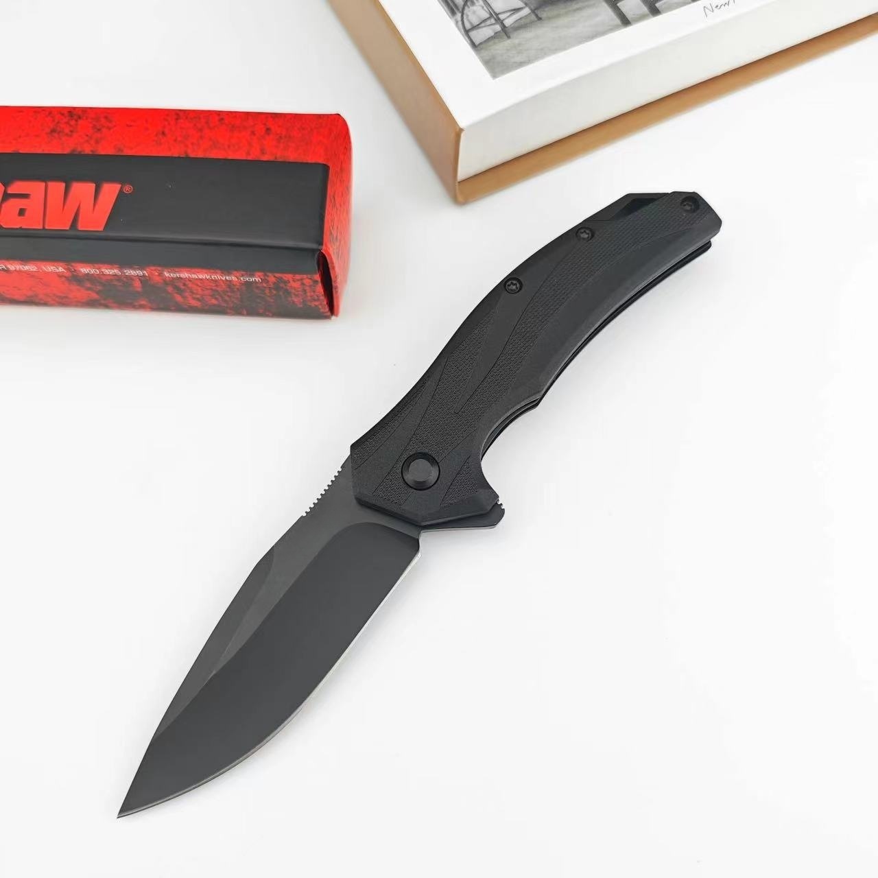 Multifunctional Hunting Folding Knife, Kershaw 1645 Folding Knife, 8Cr13Mov Blade, Nylon Fiber Handle, EDC Tools, Outdoor Camping, Fishing, Hiking, Survival, Gifts for Men and Women