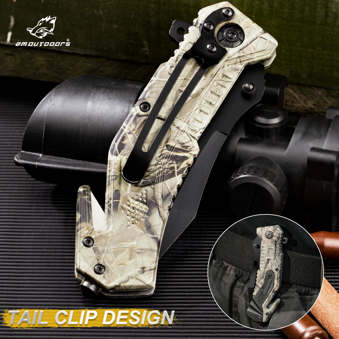 Outdoor folding knife, pocket knife, serrated folding knife, multi-function knife, can be used for outdoor hiking, wilderness survival and other different outdoor scenes