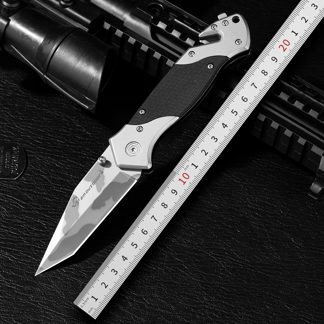 1PC, Folding Knife, Pocket Knife, Fruit Knife Just Side Lock, 7cr17mov Top Blade, G10 Fibreglass Handle, EDC Pocket Knife For Fishing, Hiking, Survival, Gifts For Men And Women