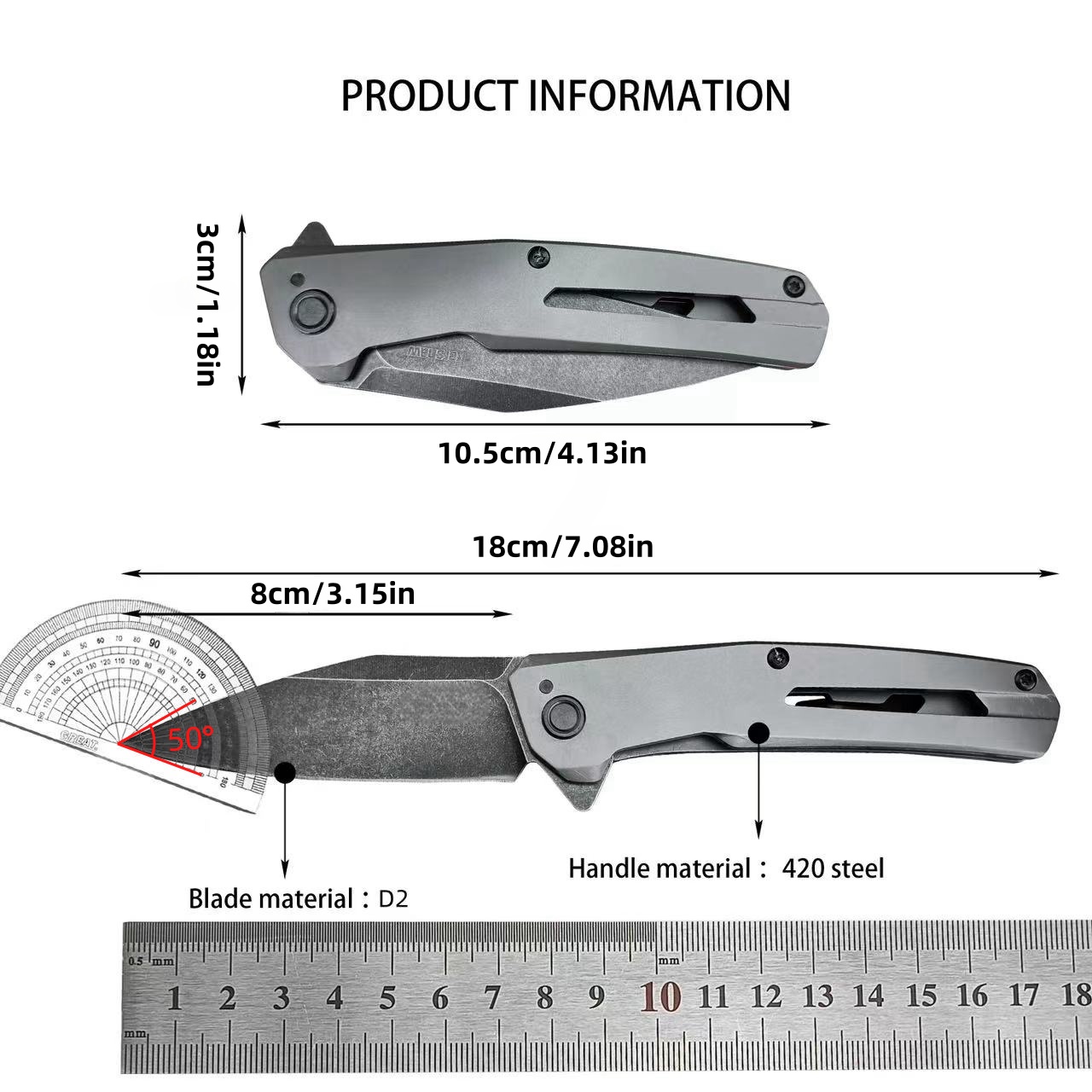 Multi-purpose Knife, Folding Knife, EDC Multi-purpose Tool Knife, 1404 Series, Convenient Pocket Knife, Black Stone Washing Process, CNC Precision Grinding Blade, Aluminum Alloy Handle, High-end Quality