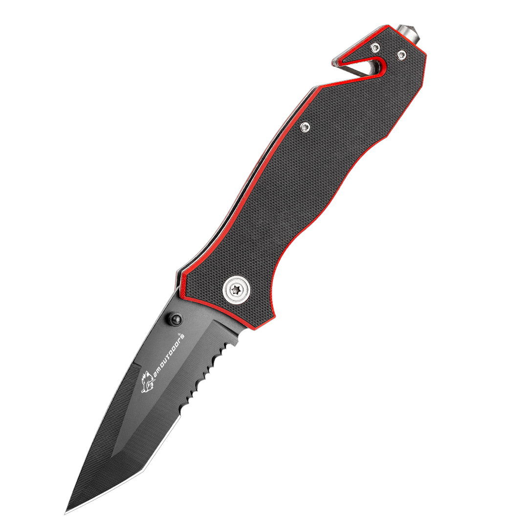 Outdoor pocket folding knife with locking mechanism, 7Cr17Mov high hardness stainless steel knife, G10 handle, can be used for outdoor wilderness survival, mountaineering, hiking