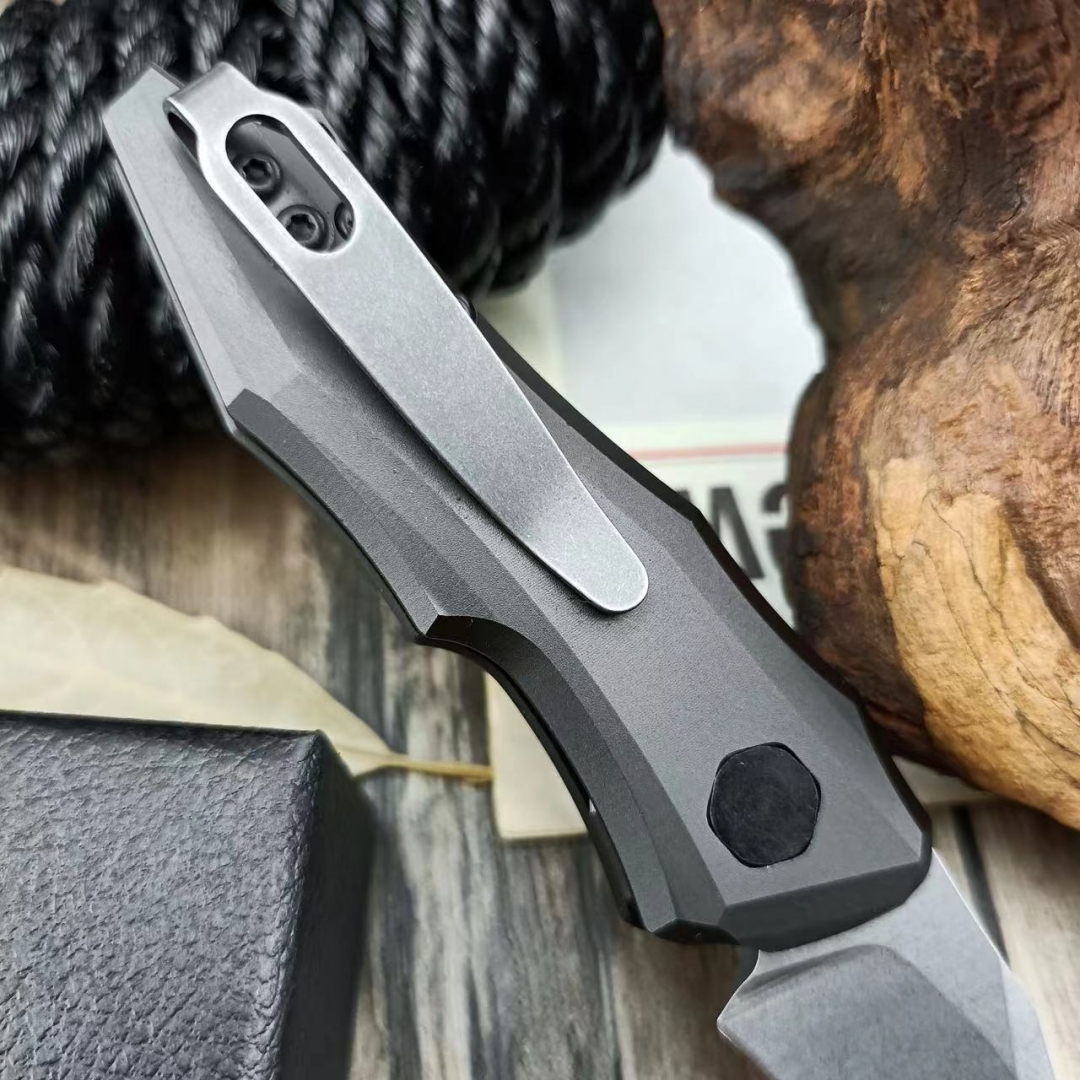 Kaxiu 7350 Folding Knife – Aviation-Aluminum Handle with D2 Blade, Compact Outdoor Knife for Camping, Picnics & Everyday Gear