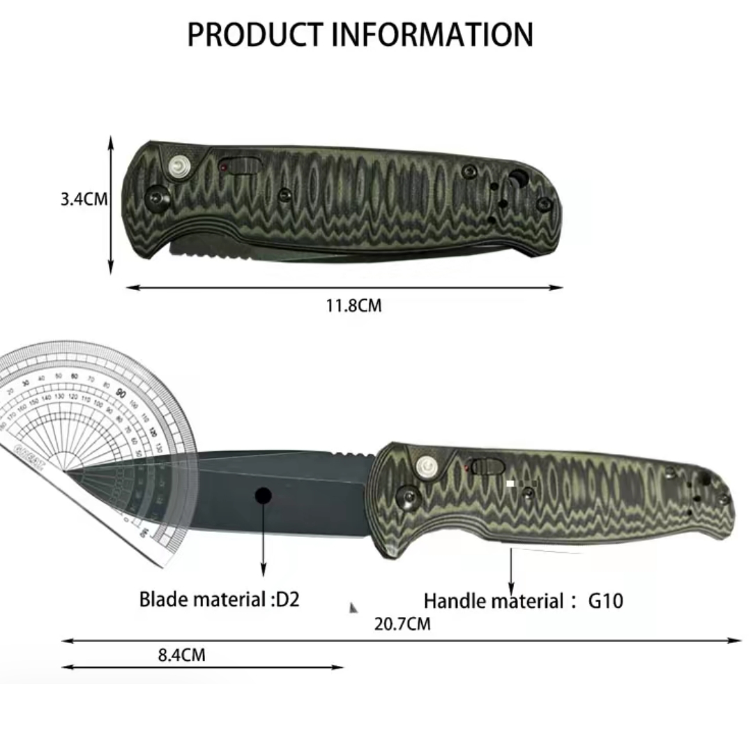 BM4300折叠刀，口袋刀，水果刀，G10手柄，D2不锈钢刀片，高端EDC户外工具，男士礼物