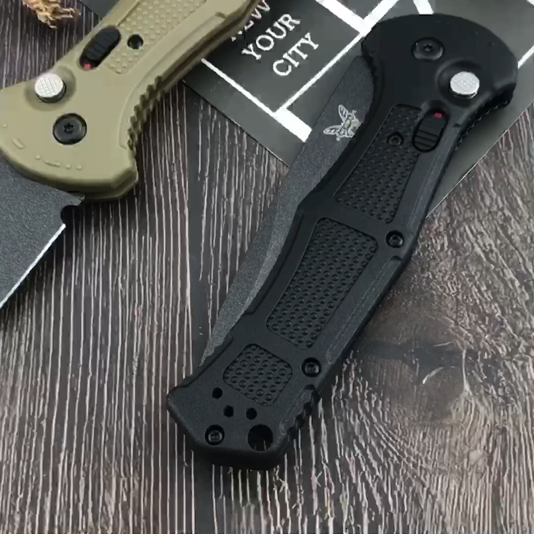 BM9070 Folding Knife – D2 Blade with Textured Nylon-Fiber Handle, Smooth One-Hand Operation, Ideal for Camping, Hiking & Everyday Carry