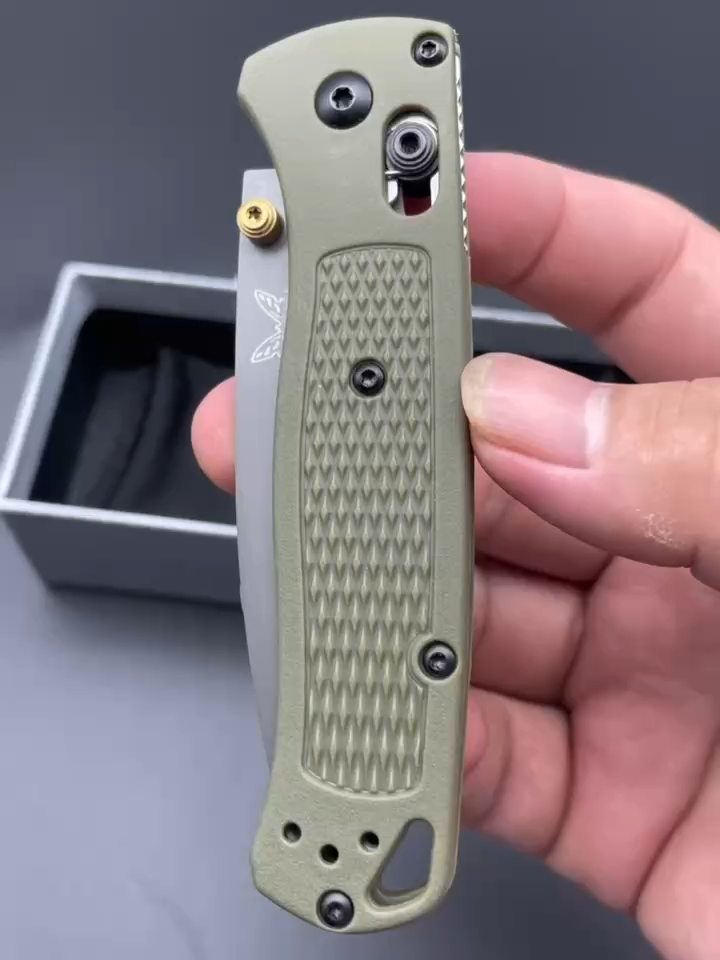 BM 535 Army Green Folding Pocket Knife – S30V Steel Blade, Manual Thumb-Open, GRN Handle, Secure Bearing Lock