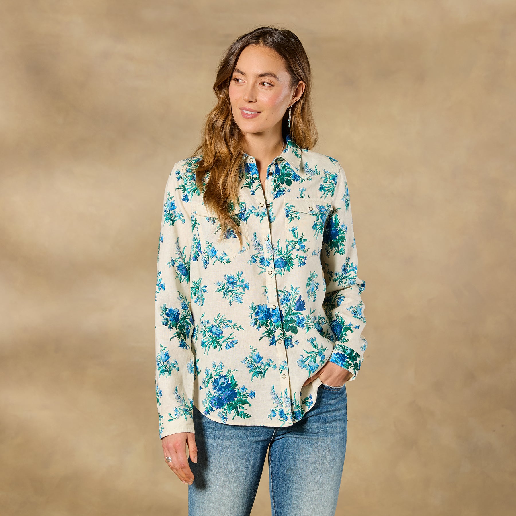 Willow Linen Floral Shirt, Petite