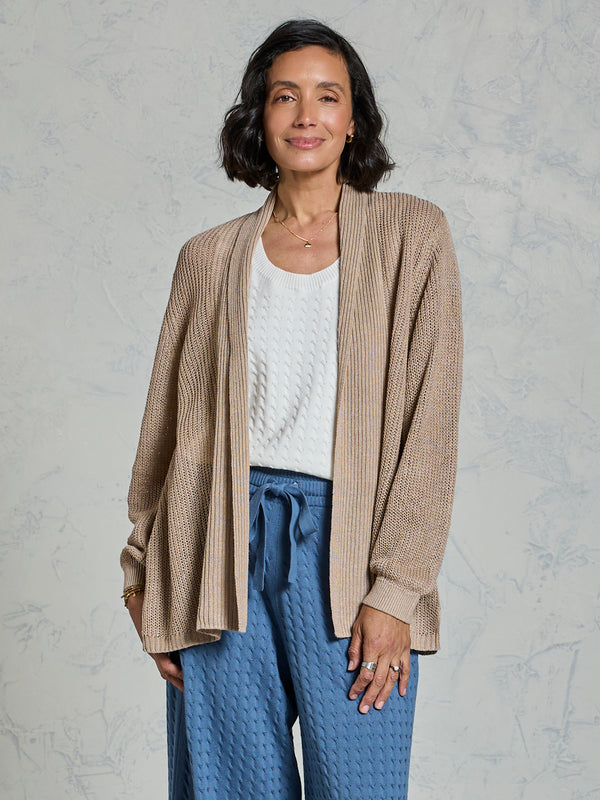 Tathra Organic Linen Knit Cardigan Tuffet
