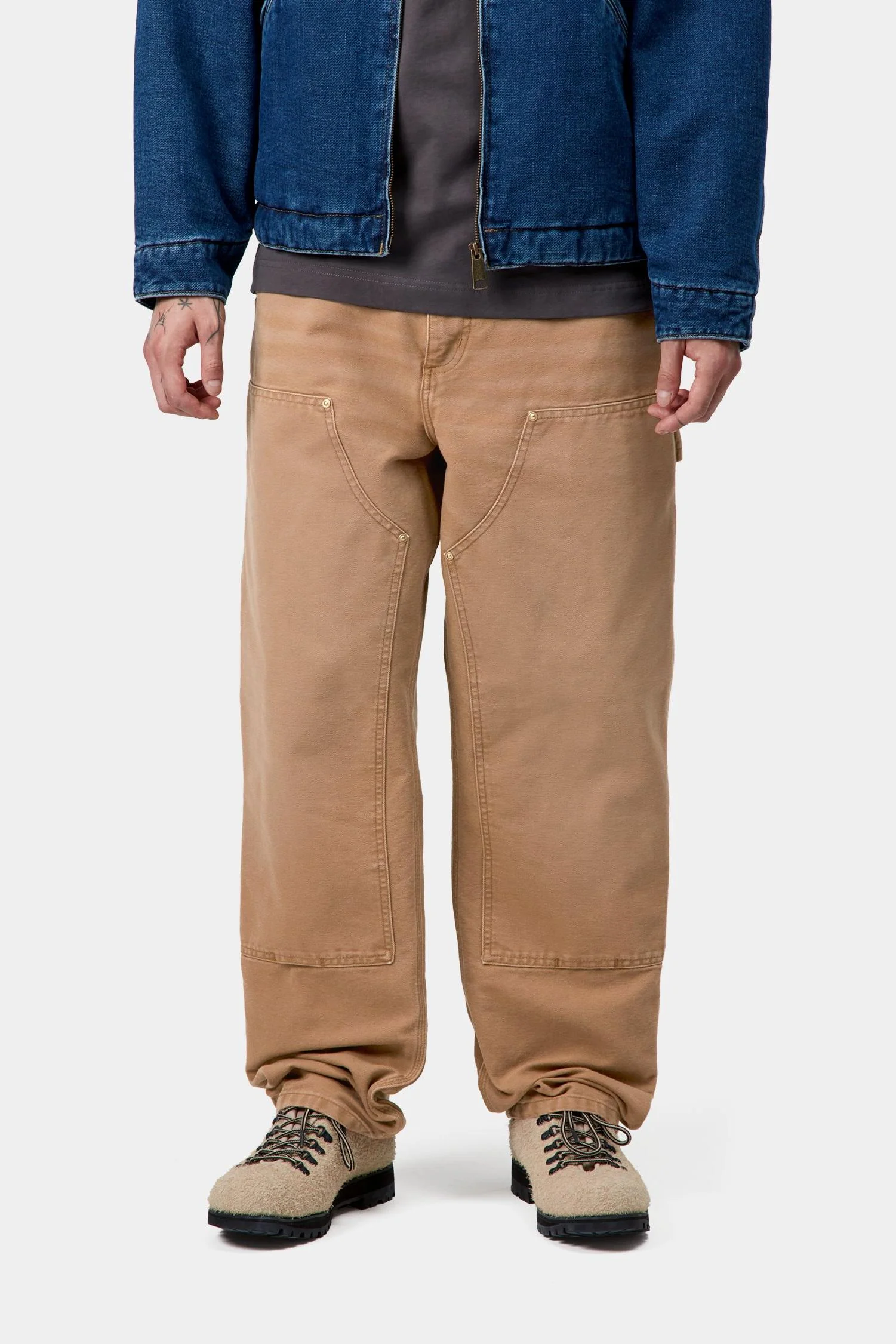 Double Knee Pant - Stone Canvas