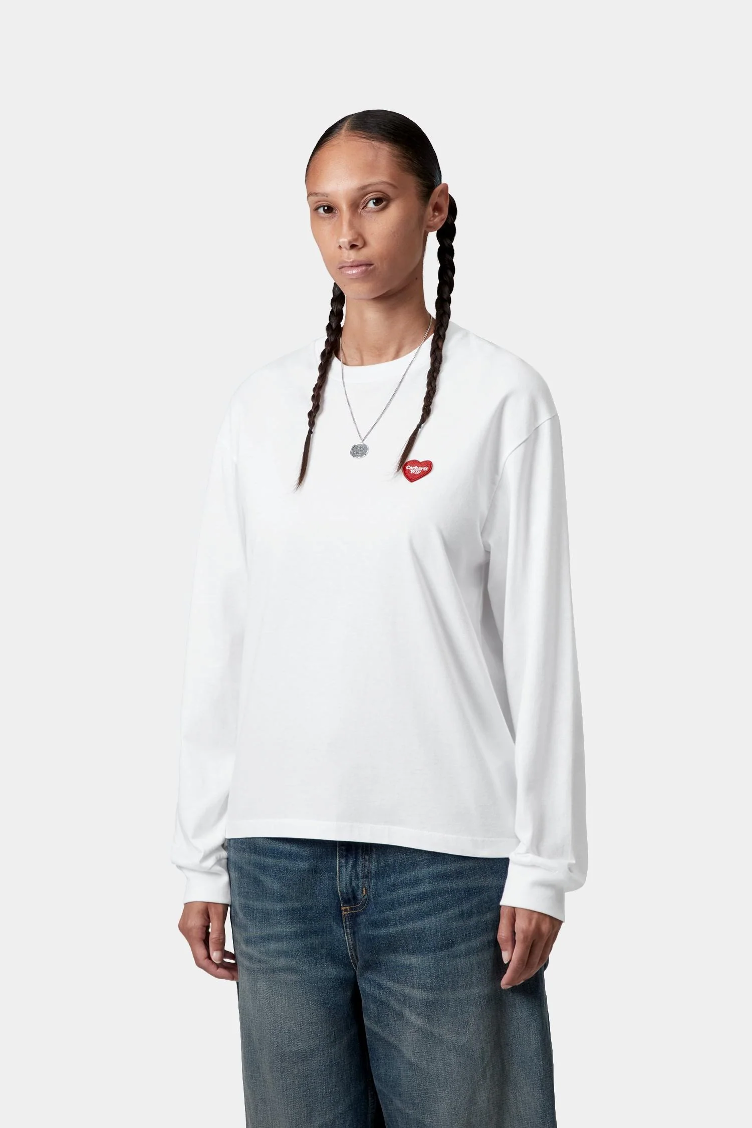 Women’s Long Sleeve Heart Patch T-Shirt